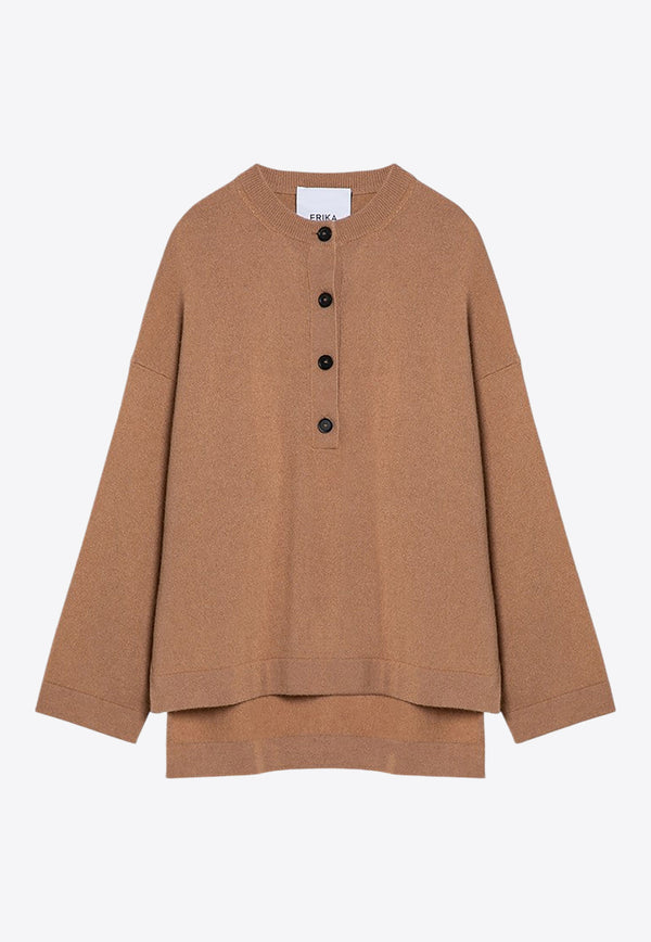 Erika Cavallini Veronica Cashmere Oversized Sweater Camel P4WB16WS/P_ERIKA-B64-0