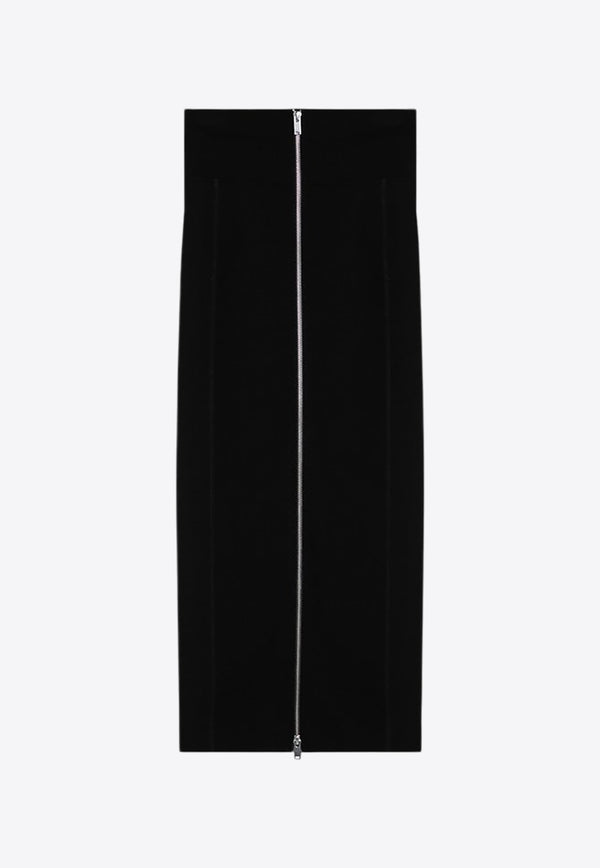 Erika Cavallini Nicla Zipped Midi Skirt Black P4WK11VI/P_ERIKA-Y69NE