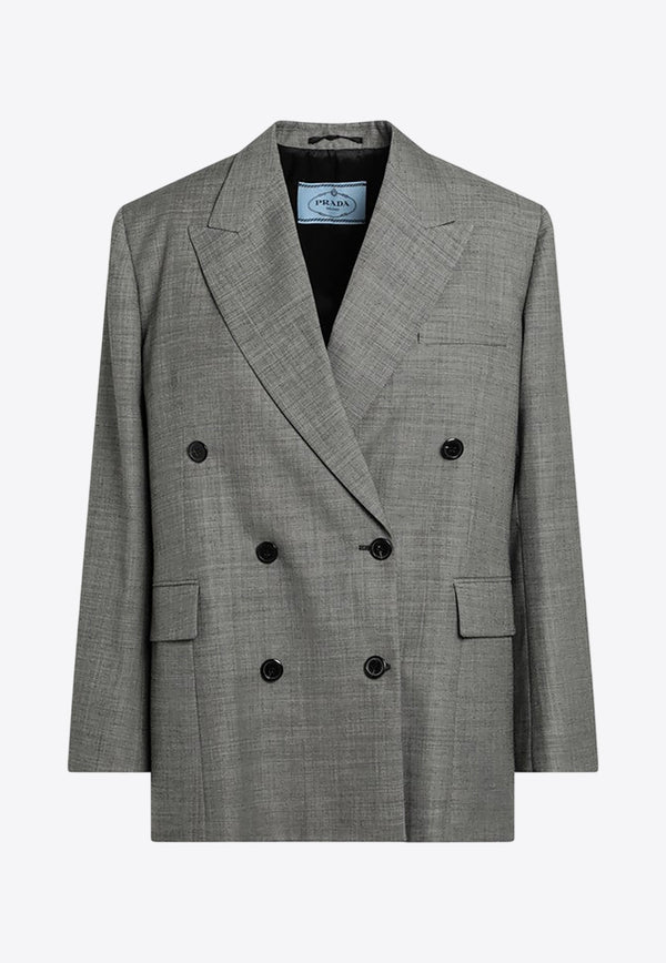 Prada Double-Breasted Wool Blazer Gray P541POOO16VE/Q_PRADA-F0480