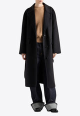 Prada Single-Breasted Belted Long Coat Black P689RHOOO13FY/Q_PRADA-F0002