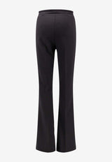 Elisabetta Franchi Flared Pants with Metal Monogram  Black PA07951E2_110