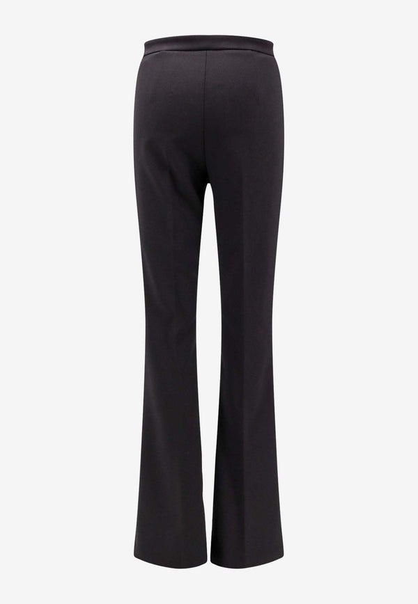 Elisabetta Franchi Flared Pants with Metal Monogram  Black PA07951E2_110