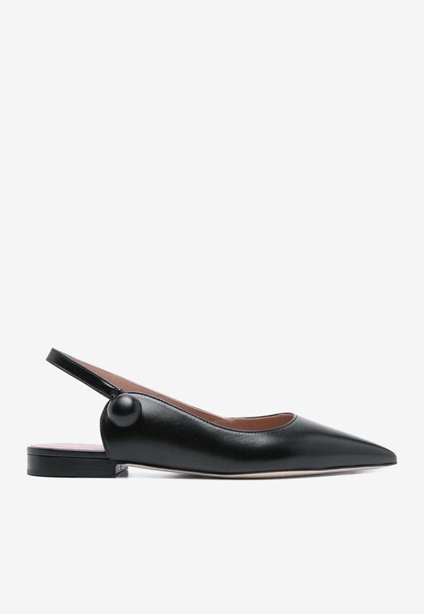 Malone Souliers Palmer Pointed Leather Ballet Flats PALMER 10-2 BLACK Black