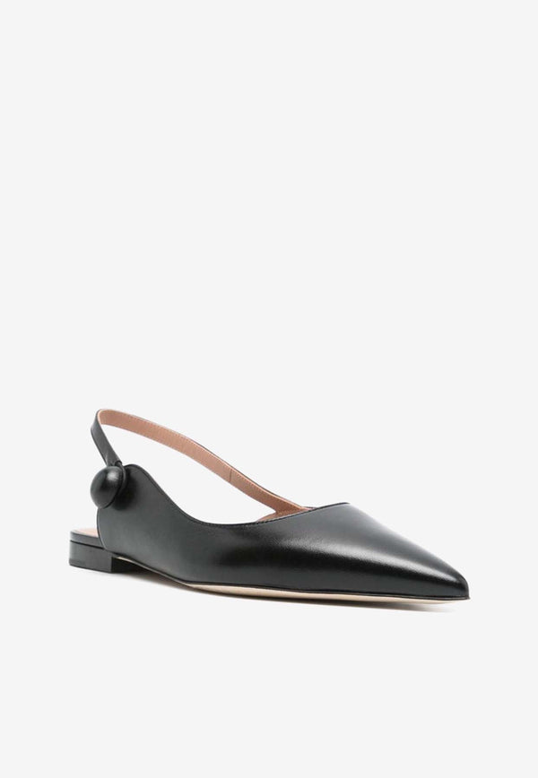 Malone Souliers Palmer Pointed Leather Ballet Flats PALMER 10-2 BLACK Black