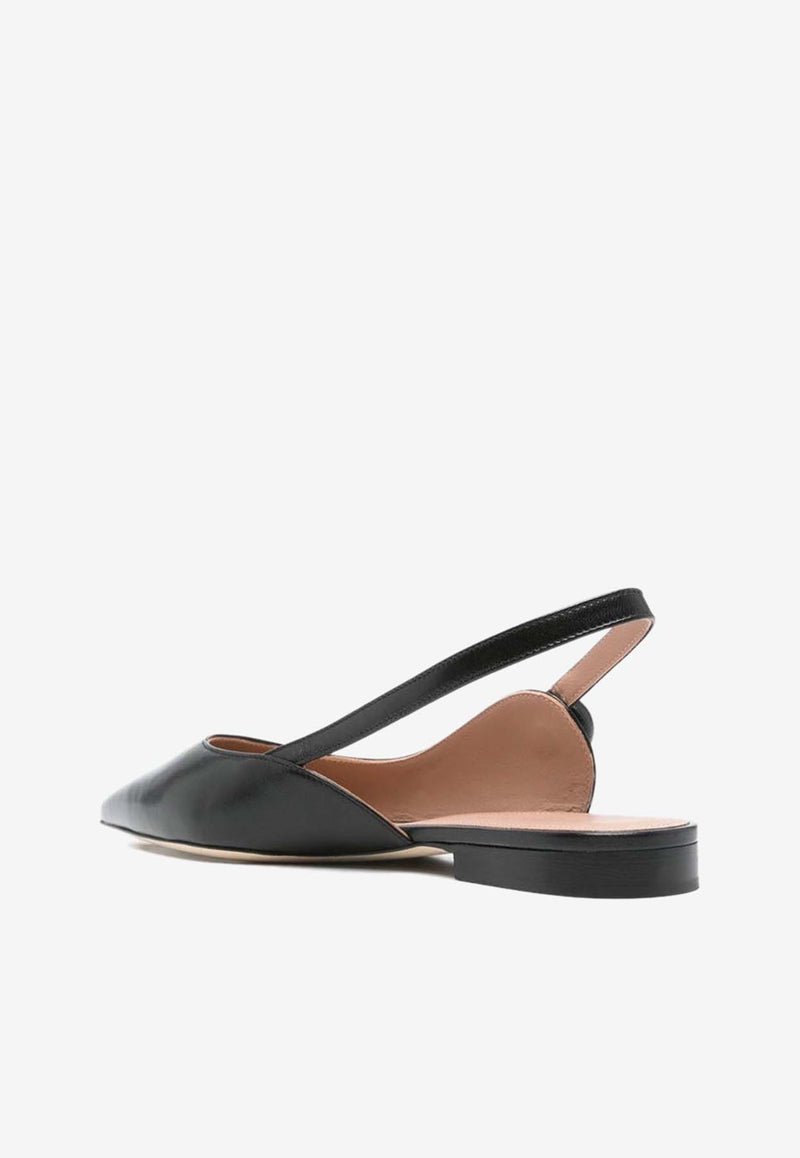 Malone Souliers Palmer Pointed Leather Ballet Flats PALMER 10-2 BLACK Black