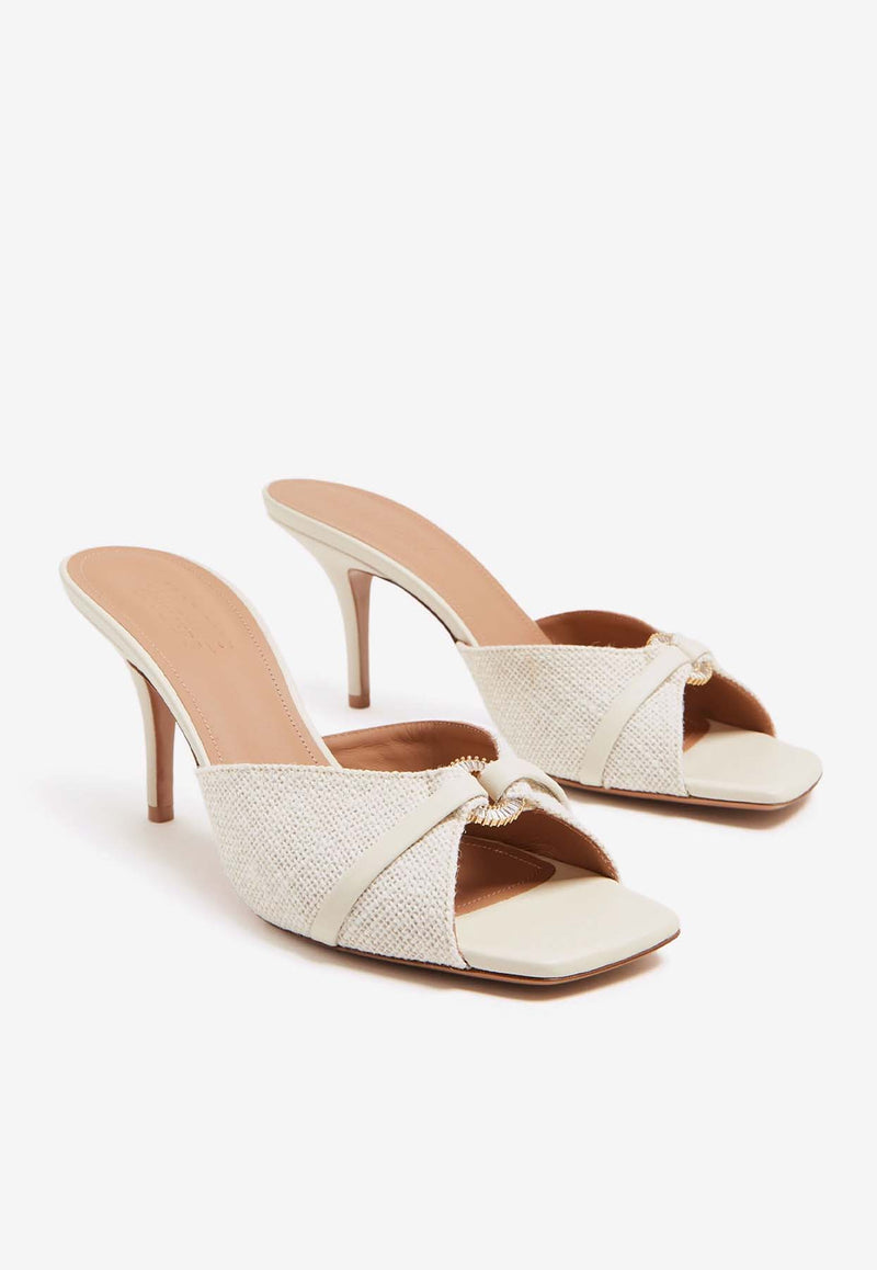 Malone Souliers Patricia 70 Woven Mules PATRICIA 70-2 CREAM/CREAM