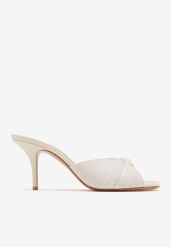 Malone Souliers Patricia 70 Woven Mules PATRICIA 70-2 CREAM/CREAM