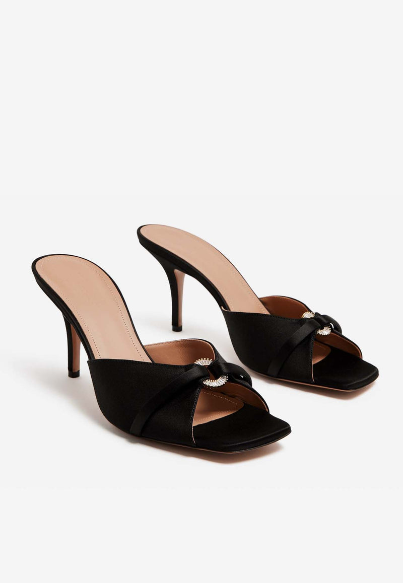 Malone Souliers Patricia 70 Satin Mules PATRICIA 70-3 BLACK/BLACK