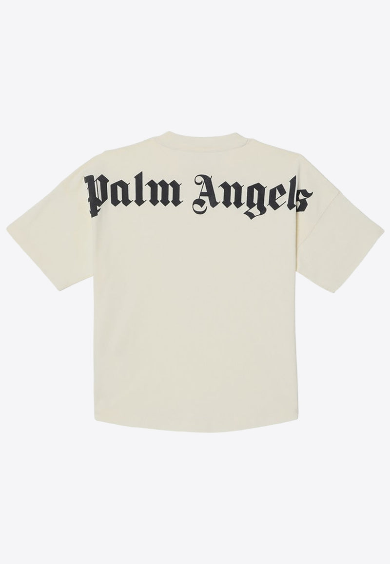 Palm Angels Kids Boys Classic Logo T-shirt Ivory PBAA002C99-AJER001/P_PALMA-0410