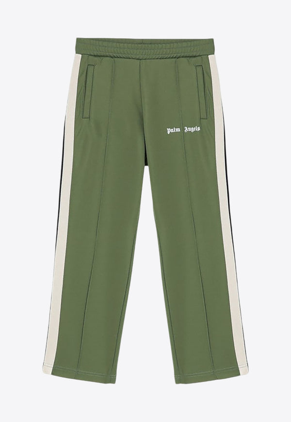 Palm Angels Kids Boys Logo Print Track Pants Green PBCJ002C99-AFAB003/P_PALMA-5603