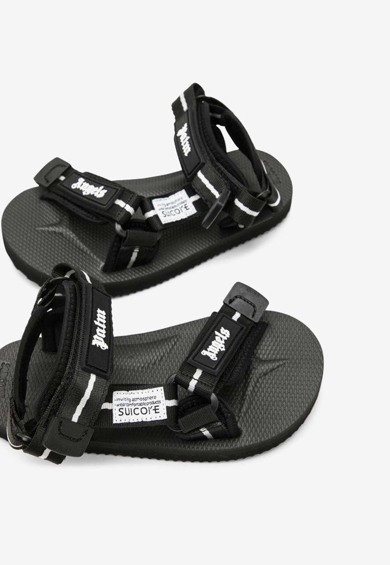 Palm Angels Kids Boys Logo-Strap Sandals PBIH002S24FAB001/O_PALMA-1001