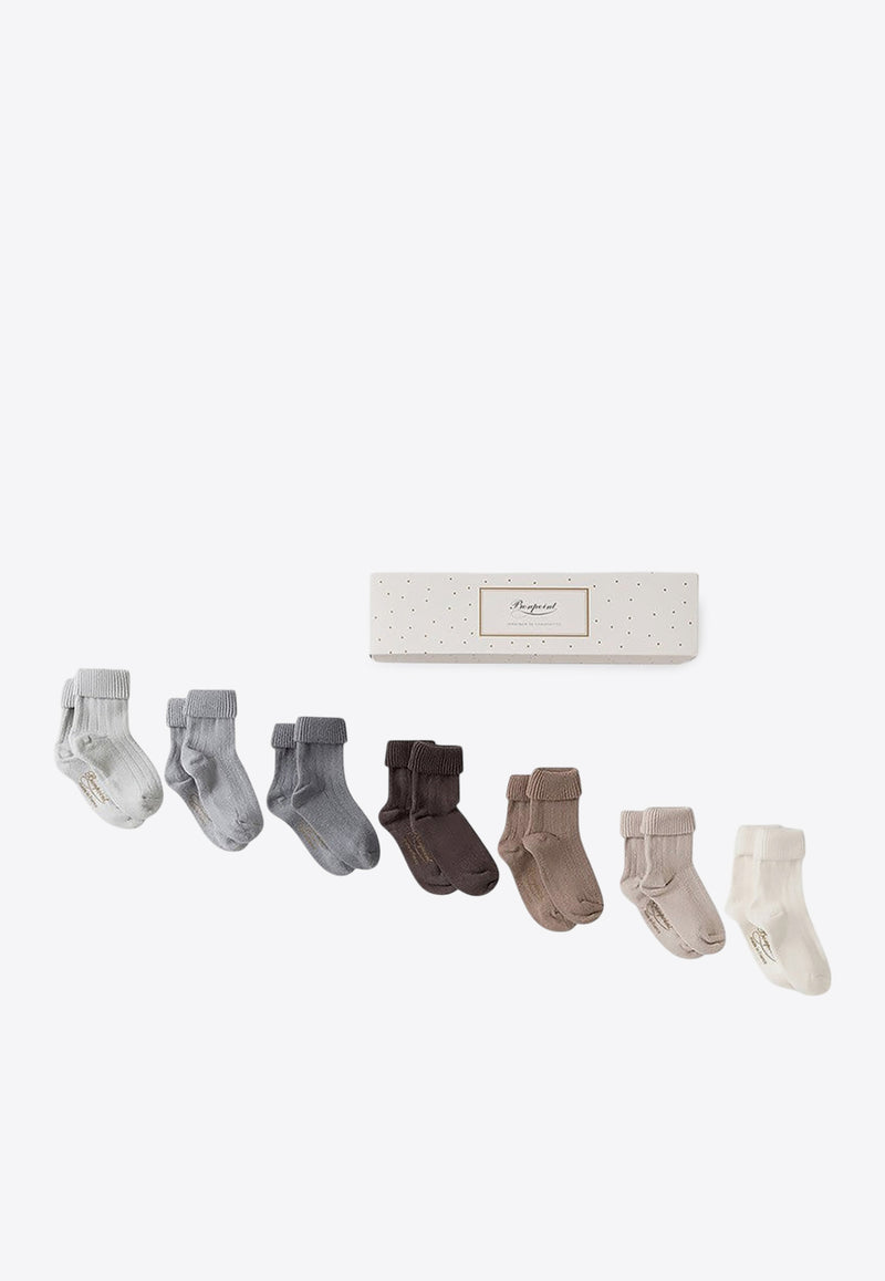 Bonpoint Babies Day Of The Week Socks Gift Set- Set of 7 Multicolor PEBFVSEMAINCO/P_BONPO-116