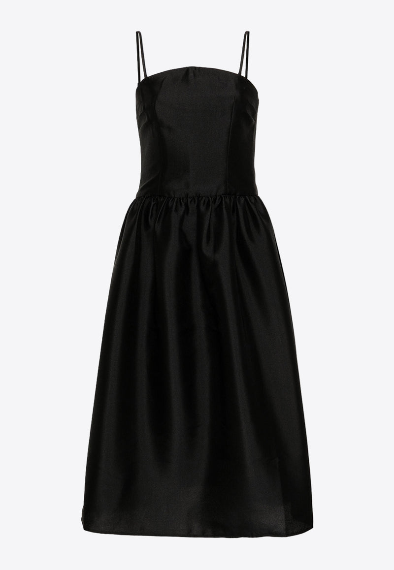 Self-Portrait Taffeta Strapless Midi Dress PF24-008M-BBLACK