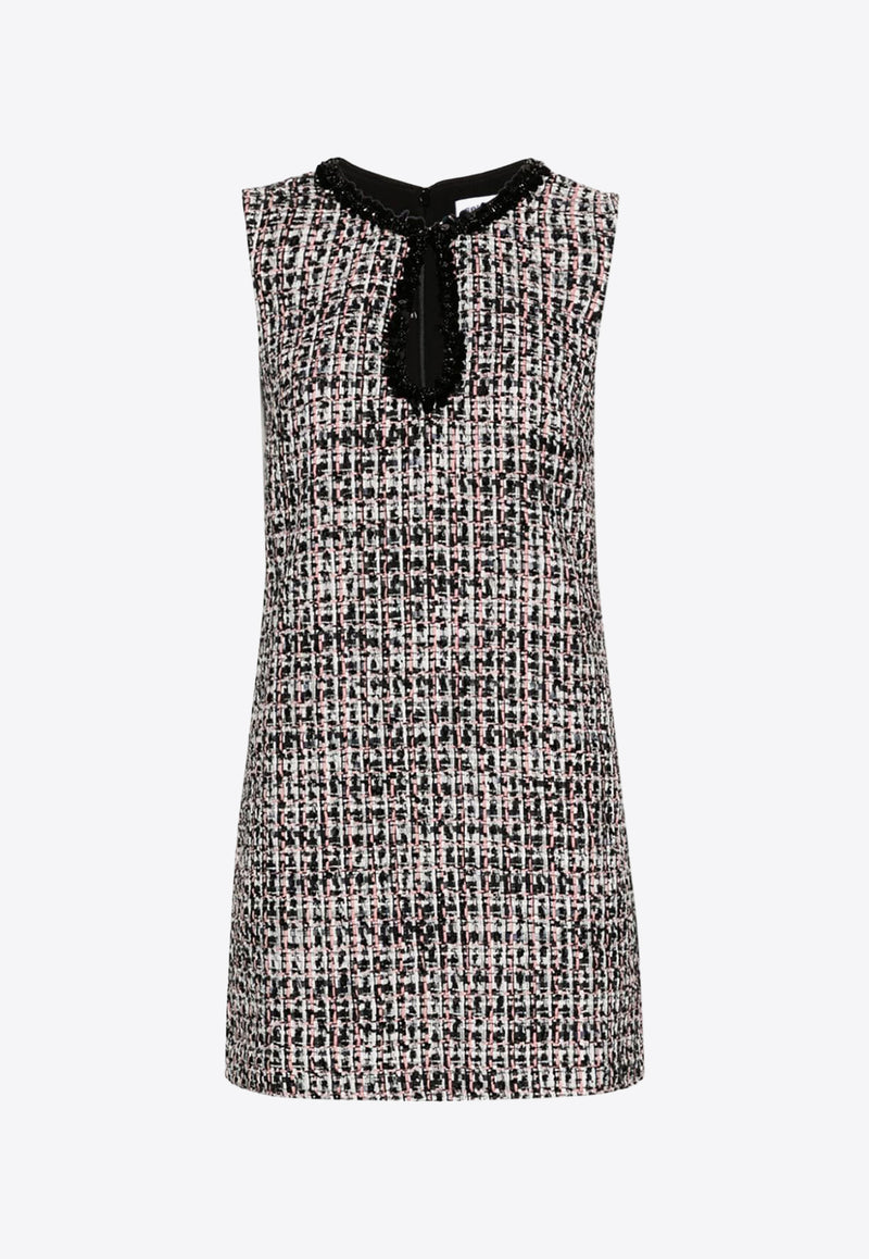 Self-Portrait Black Boucle Embellished Mini Dress PF24-173S-BBLACK