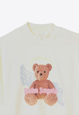 Palm Angels Kids Girls Bear Angel Print Sweatshirt Ivory PGBA013C99-AFLE003/P_PALMA-0460