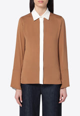 Max Mara Pio Silk Buttoned Shirt Camel PIOCO/Q_MAXM-003