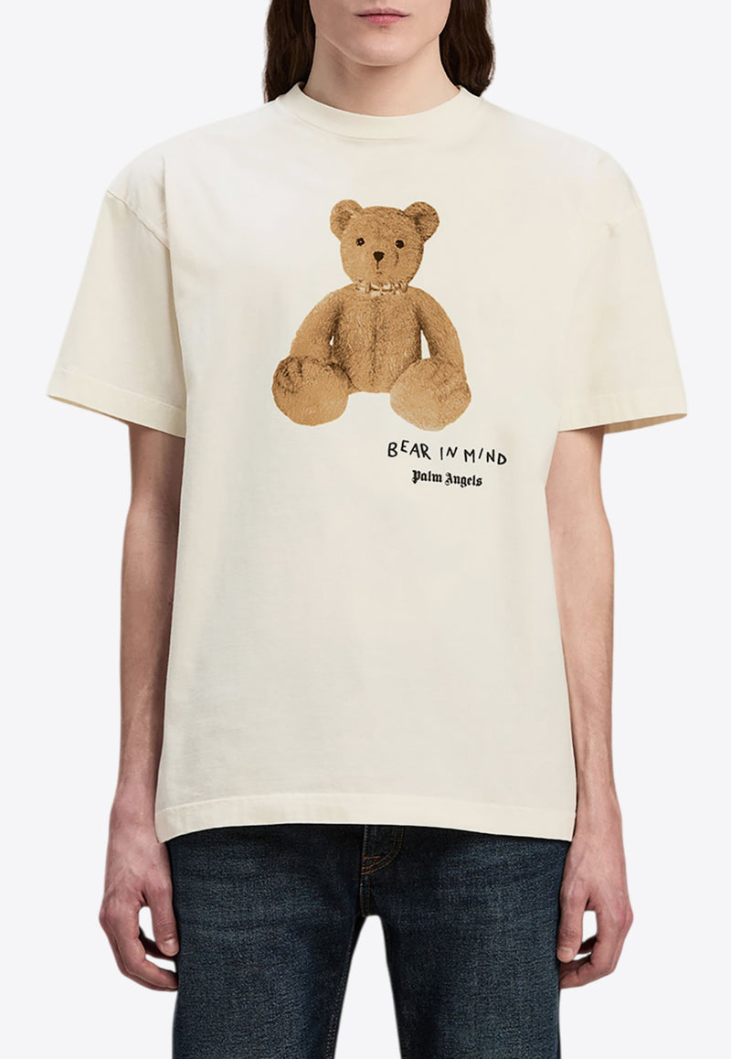 Palm Angels Bear In Mind Printed T-shirt Off-white PMAA001F24JER0100360WHITE