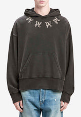 Palm Angels Statement Monogram Print Hooded Sweatshirt Black PMBB058F24FLE0021009BLACK