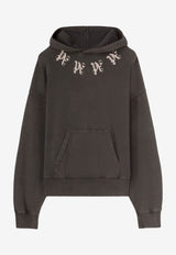 Palm Angels Statement Monogram Print Hooded Sweatshirt Black PMBB058F24FLE0021009BLACK