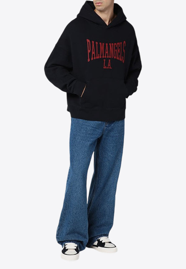 Palm Angels College Logo Hooded Sweatshirt Black PMBB058F24FLE003/P_PALMA-1026