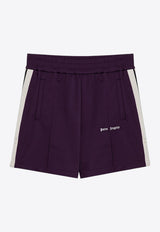 Palm Angels Logo Embroidered Track Shorts Purple PMCL004F24FAB002/P_PALMA-3903