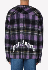 Palm Angels Plaid Check Wool Cardigan Purple PMES030F24FAB001/P_PALMA-3503