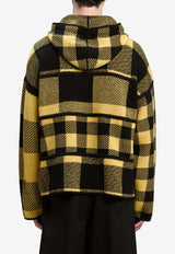 Palm Angels Tartan Check Monogram Hooded Sweatshirt Yellow PMHU019F24KNI0011610YELLOW