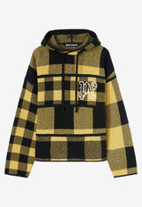 Palm Angels Tartan Check Monogram Hooded Sweatshirt Yellow PMHU019F24KNI0011610YELLOW