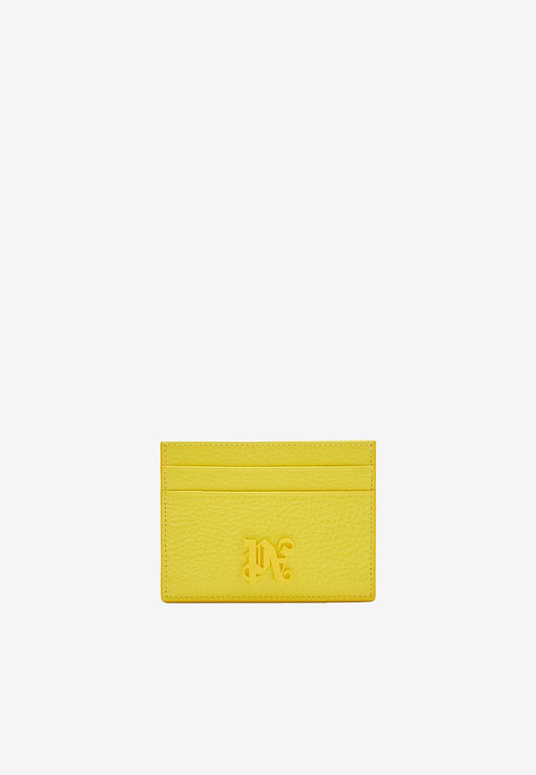 Palm Angels Monogram Grained Leather Cardholder Yellow PMND017F24LEA0011818YELLOW