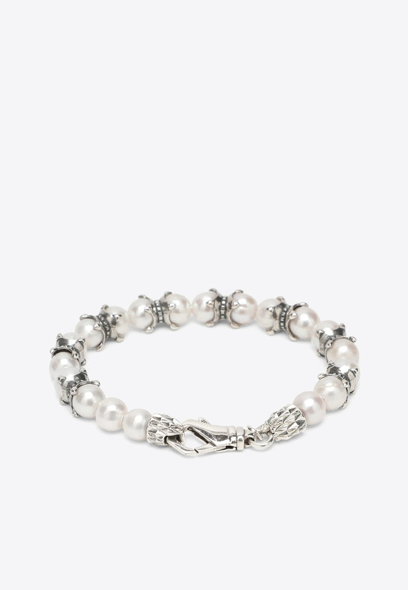 Emanuele Bicocchi Pearl-Embellished Bracelet PRB1MET/N_EMANU-SW Silver