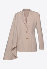 Dalood Single-Breasted Asymmetrical Blazer PS2419BEIGE