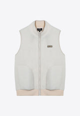 A.P.C. Fleece Zipped Logo Patch Vest White PSAKA-M02983PL/P_APC-AAC