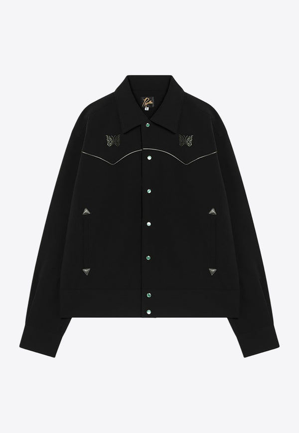 Needles Logo Embroidered Cowboy Jacket Black PU208PL/P_NEEDL-BLK