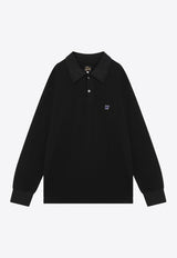 Needles Logo Patch Long-Sleeved Polo T-shirt Black PU296CO/P_NEEDL-BLK