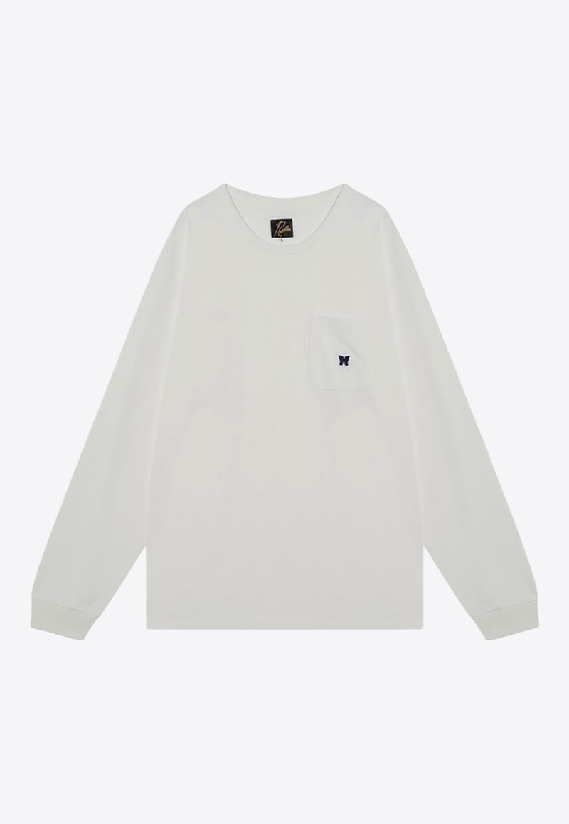 Needles Logo Embroidered Long-Sleeved T-shirt White PU307PL/P_NEEDL-WHT