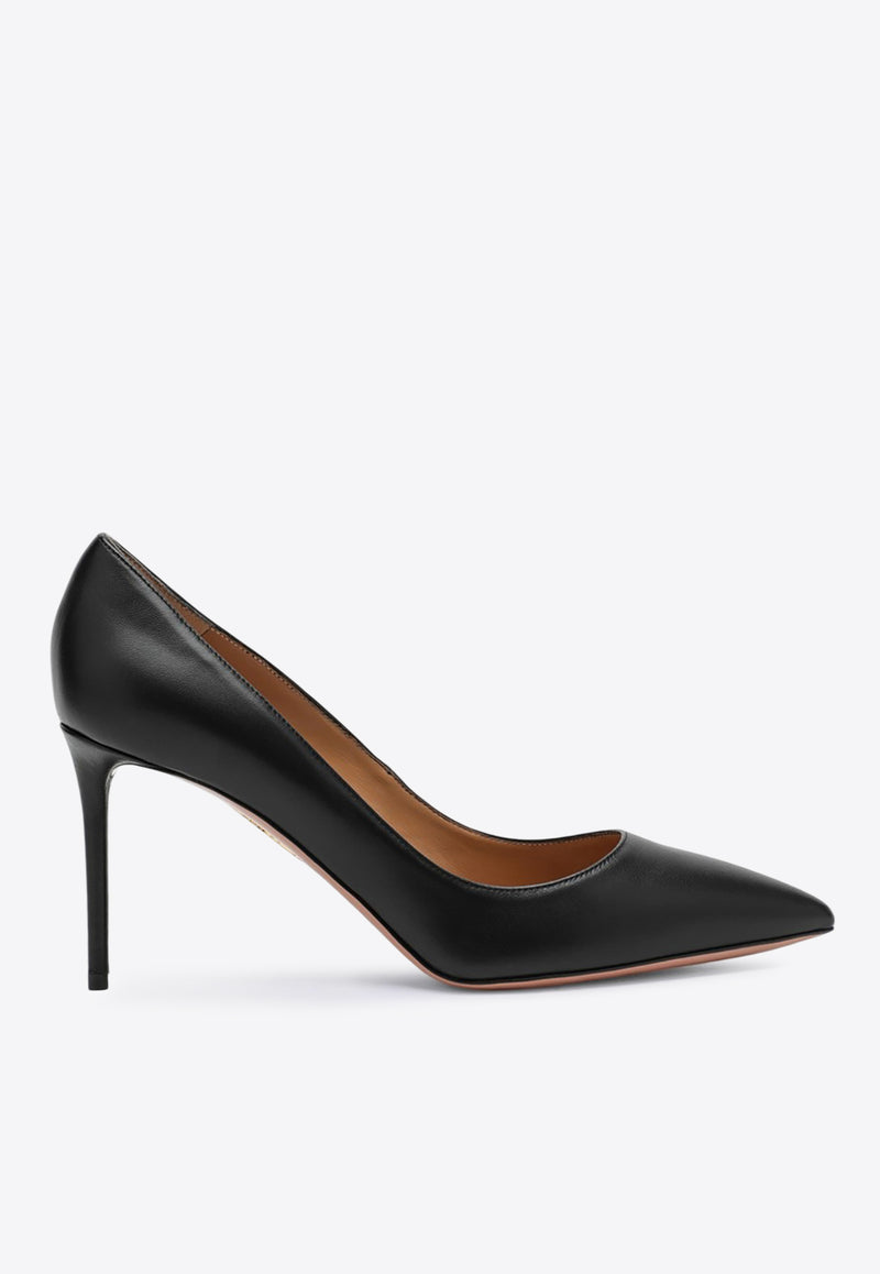 Aquazzura Purist 85 Nappa Leather Pumps Black PURMIDP1NAP/Q_AQUA-000