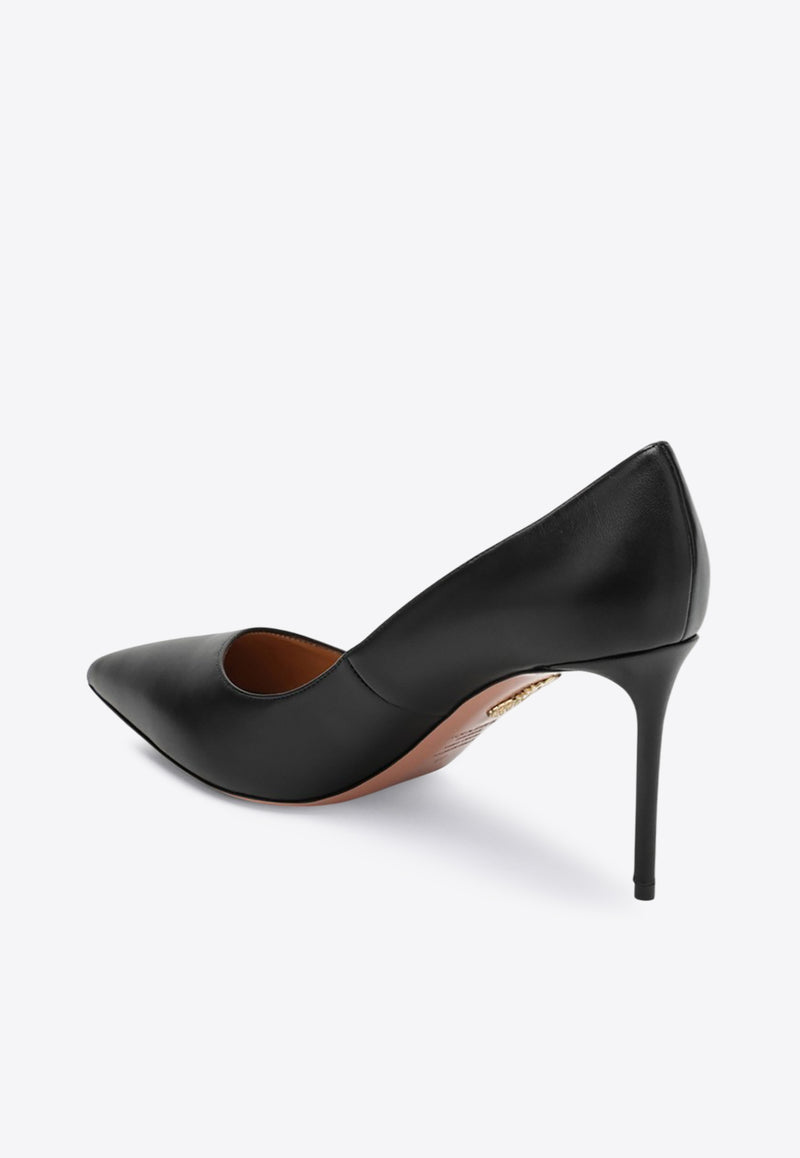 Aquazzura Purist 85 Nappa Leather Pumps Black PURMIDP1NAP/Q_AQUA-000