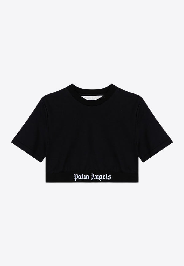 Palm Angels Classic Logo Cropped T-shirt Black PWAA067C99JER001/P_PALMA-1010