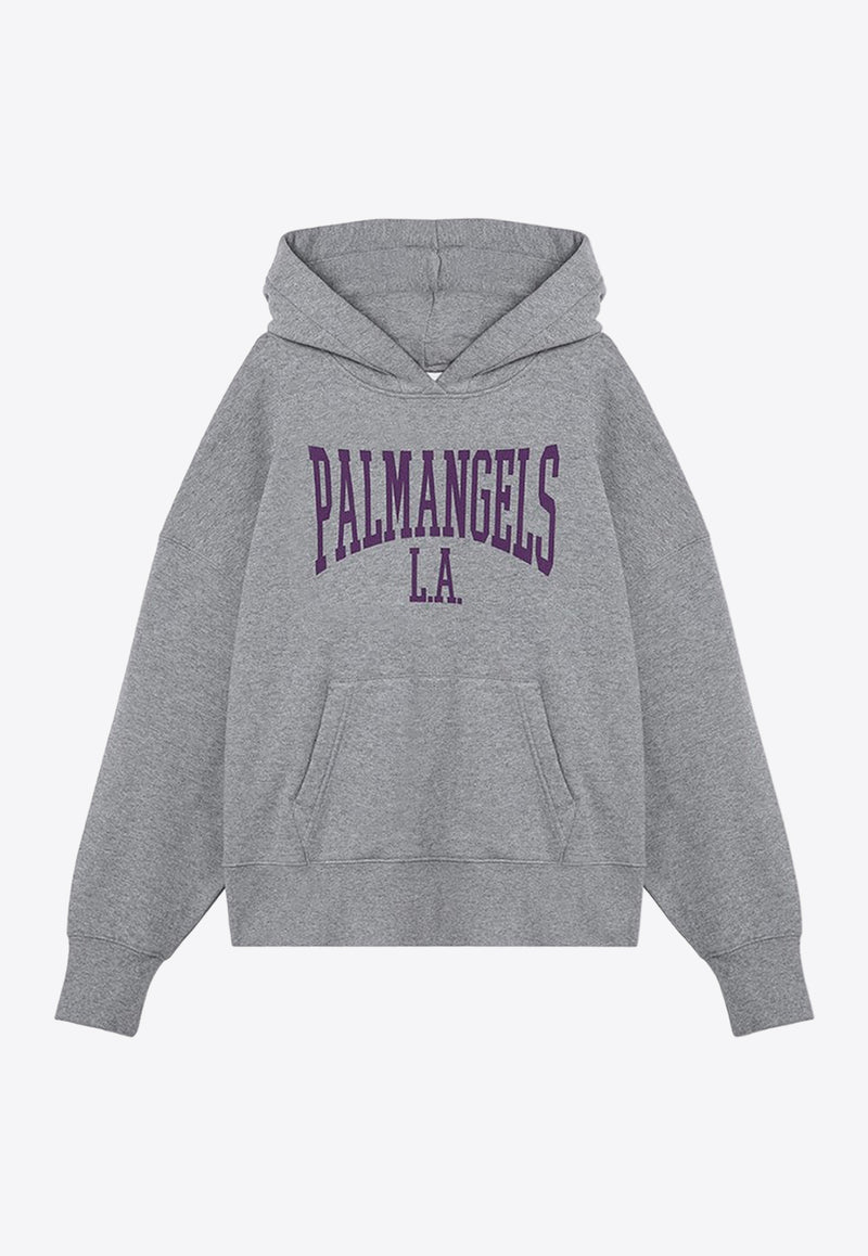 Palm Angels Logo Print College Hoodie Gray PWBB023F24FLE001/P_PALMA-0835