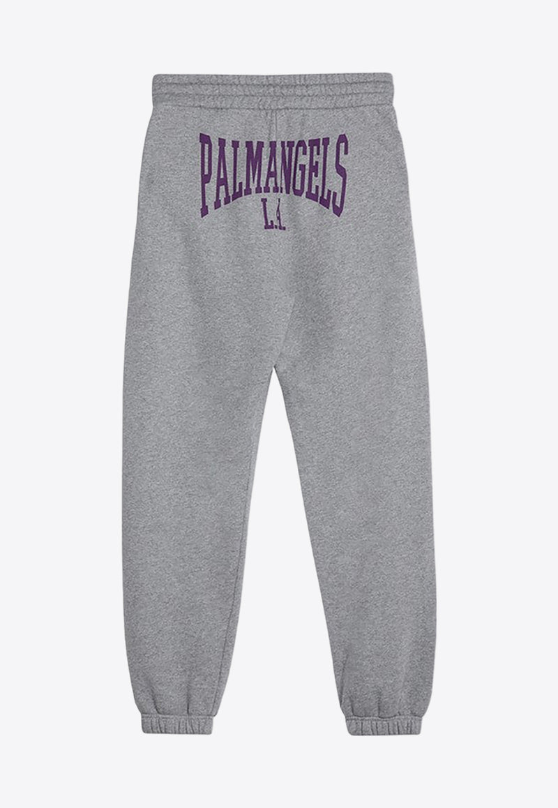 Palm Angels Logo Print College Track Pants Gray PWCH006F24FLE001/P_PALMA-0835