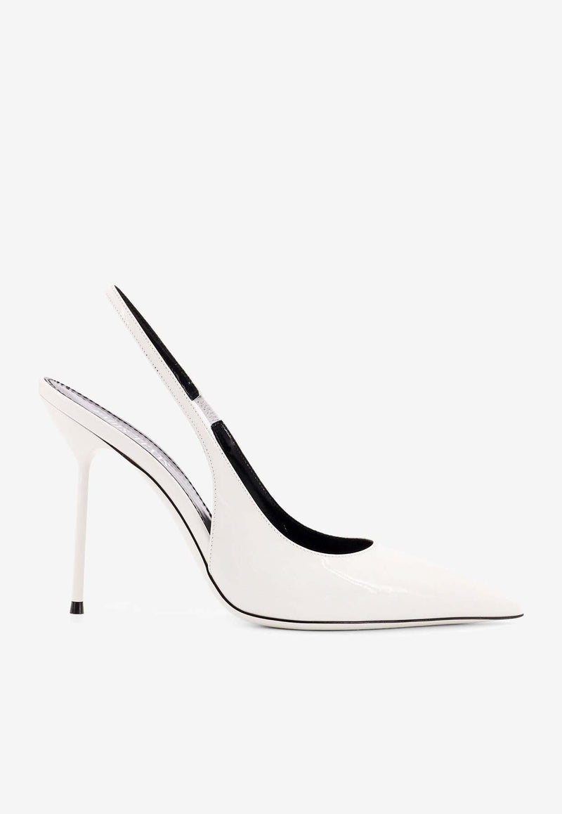 Paris Texas Lidia 120 Patent Leather Slingback Pumps White PX913XVN01_WHITE