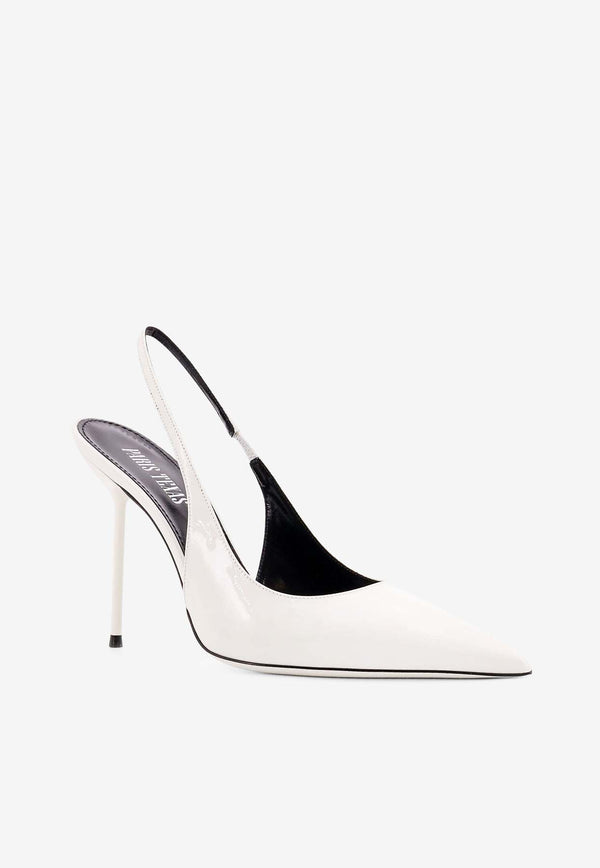 Paris Texas Lidia 120 Patent Leather Slingback Pumps White PX913XVN01_WHITE