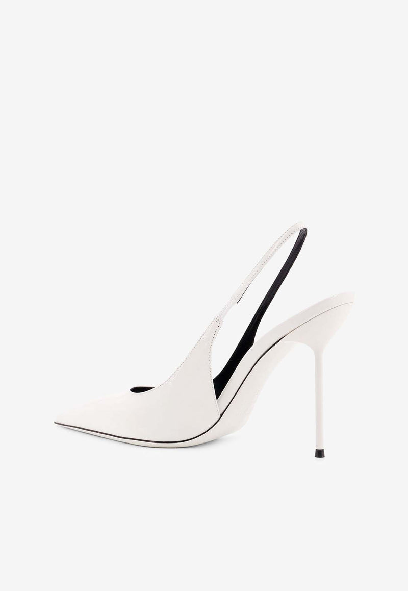 Paris Texas Lidia 120 Patent Leather Slingback Pumps White PX913XVN01_WHITE