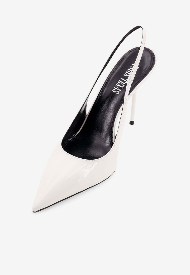 Paris Texas Lidia 120 Patent Leather Slingback Pumps White PX913XVN01_WHITE