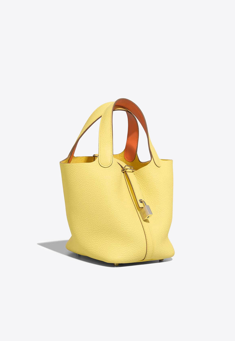 Hermès Picotin 18 in Limoncello and Orange Clemence Leather with Palladium Hardware