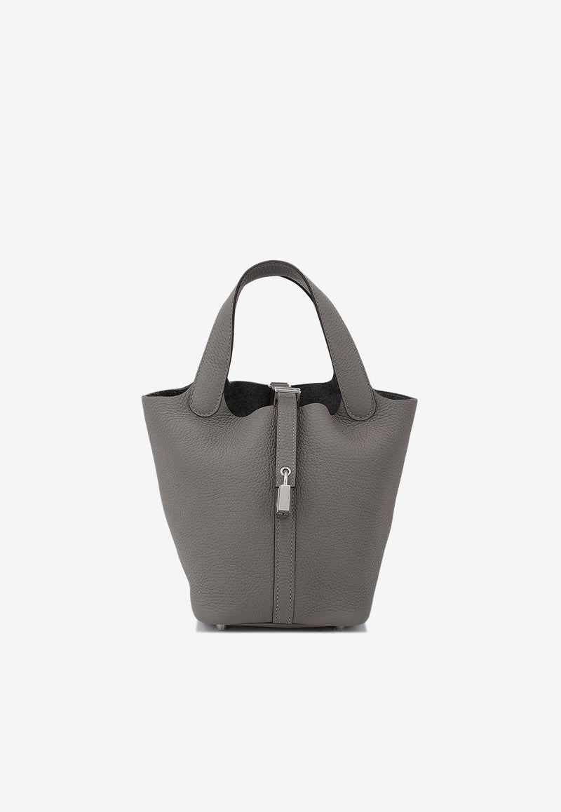 Hermès Picotin 18 in Gris Meyer Clemence Leather with Palladium Hardware