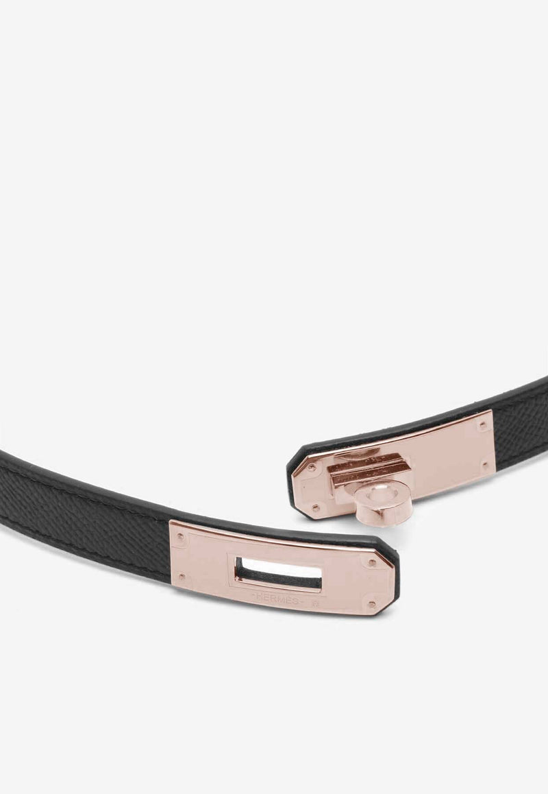 Kelly 18 Epsom Leather Belt with Rose Gold Buckle