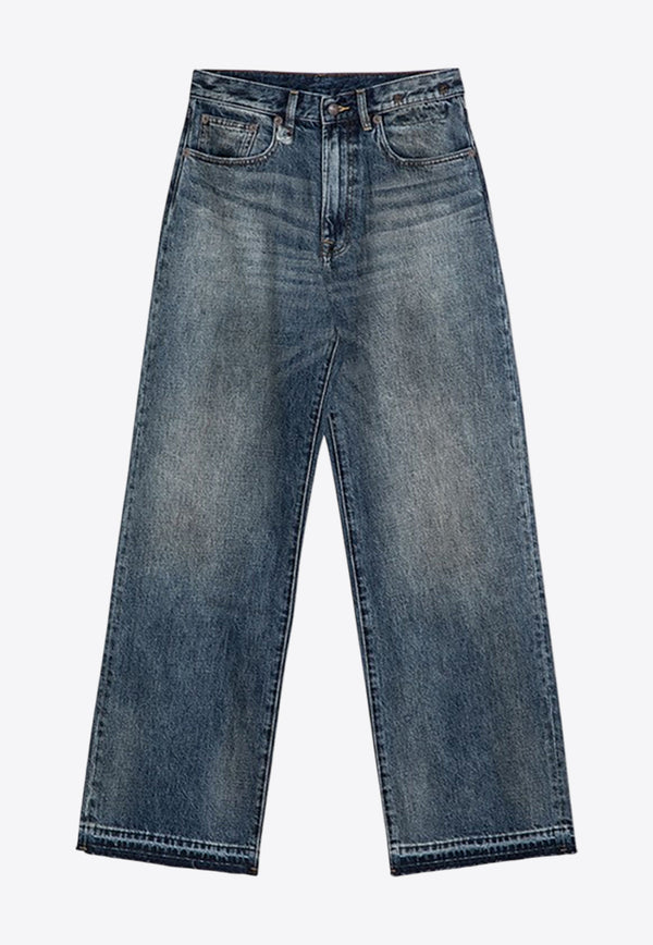 R13 Washed-Out Straight Jeans Blue R13WD038DE/P_R13-D213C