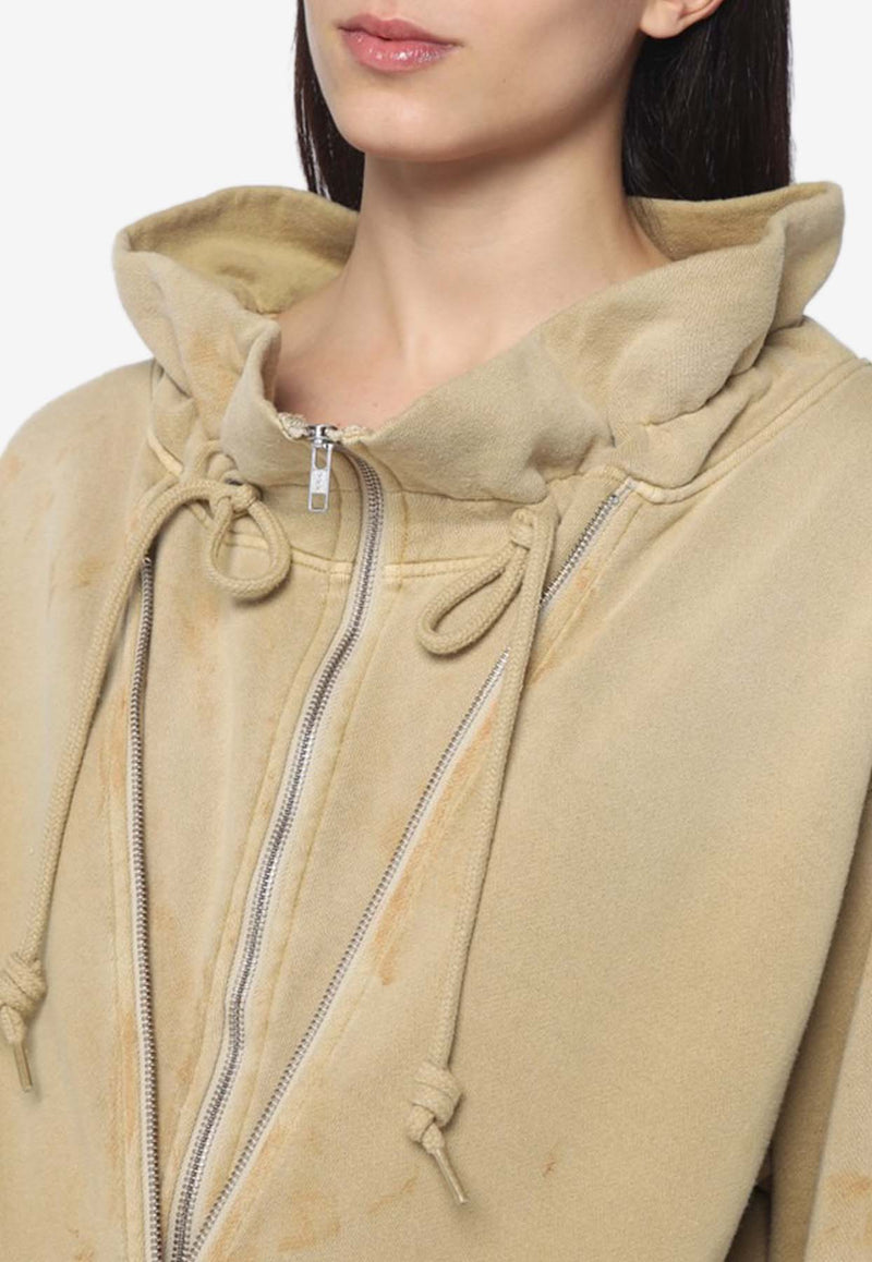 R13 Recycled Zip-Up Sweatshirt Beige R13WK347CO/Q_R13-001BF