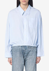 R13 Elasticated Border Long-Sleeved Shirt Light Blue R13WR269CO/Q_R13-R252B